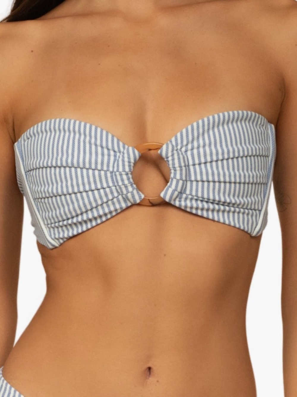 Montce Blue and White Striped Bandeau Bikini - Picture 8 of 14